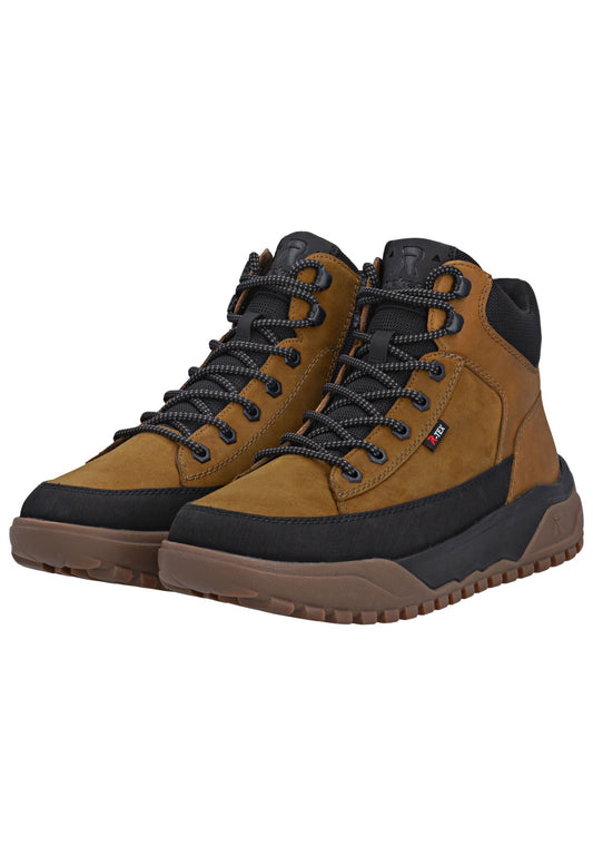 Rieker Stiefelette Lederimitat Braun/Schwarz Warmfutter