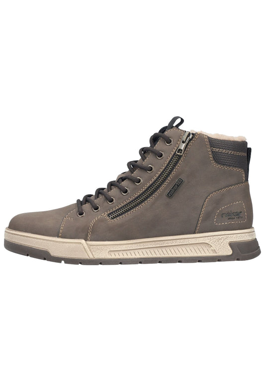 Rieker Stiefelette Lederimitat Braun/Schwarz Warmfutter