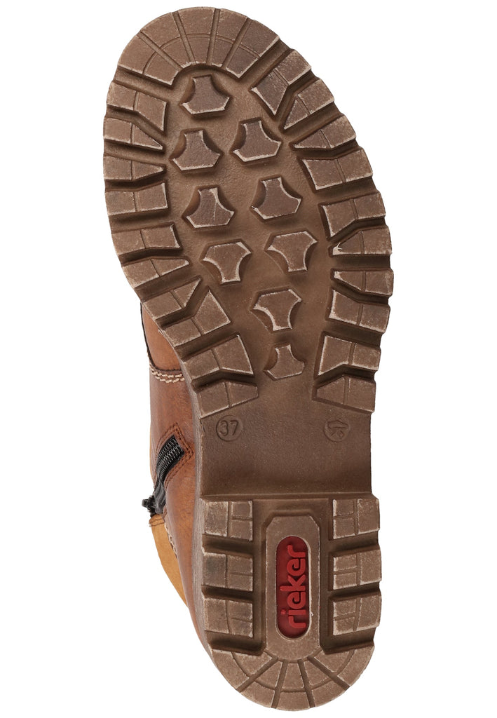 Rieker Stiefelette Lederimitat Braun Warmfutter