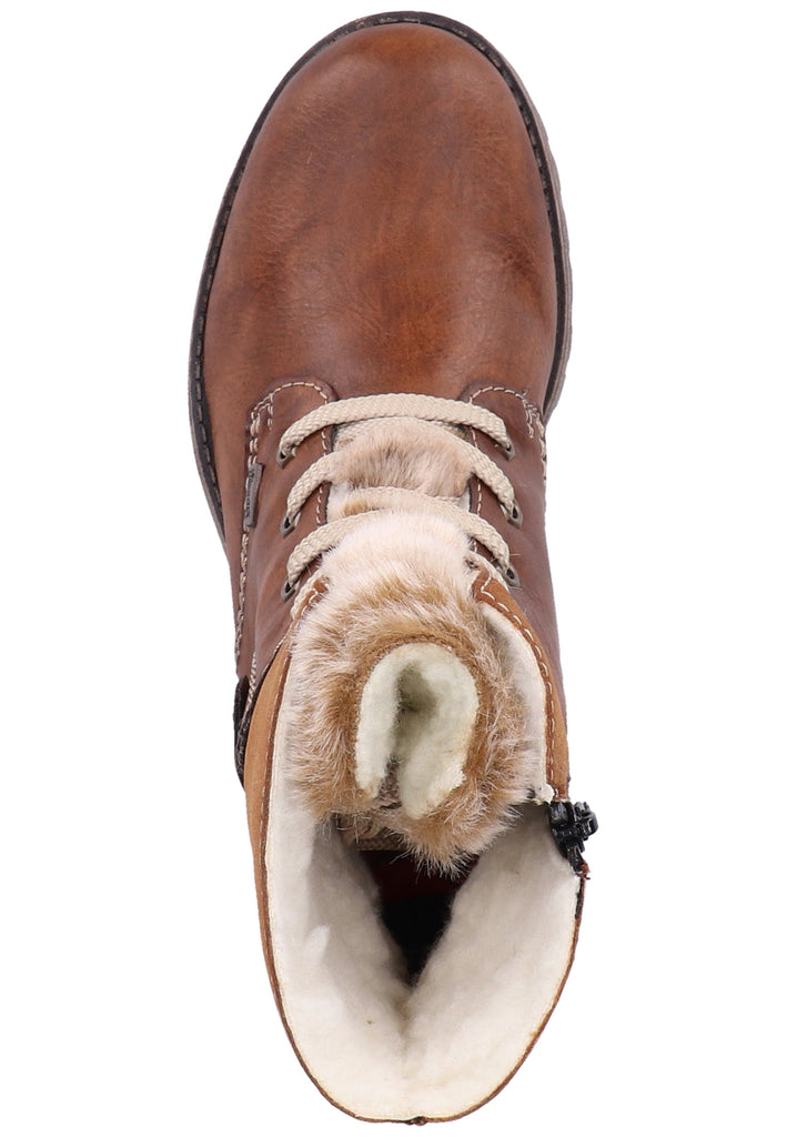 Rieker Stiefelette Lederimitat Braun Warmfutter