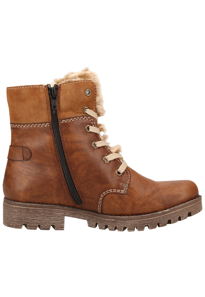 Rieker Stiefelette Lederimitat Braun Warmfutter