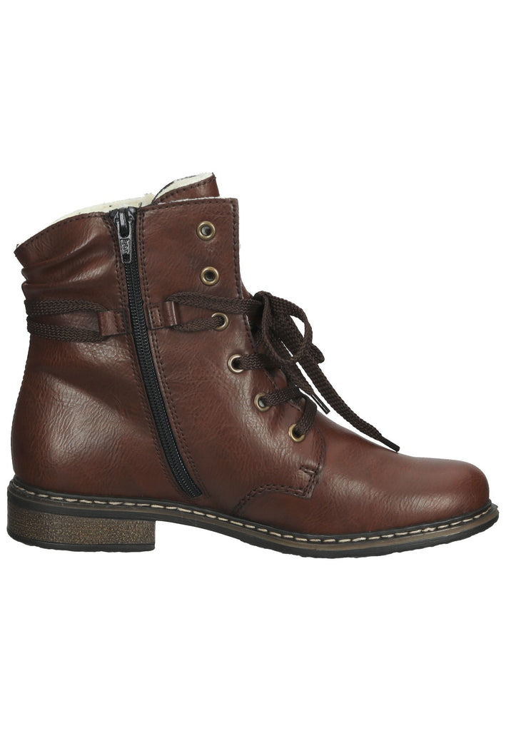 Rieker Stiefelette Lederimitat Braun Warmfutter