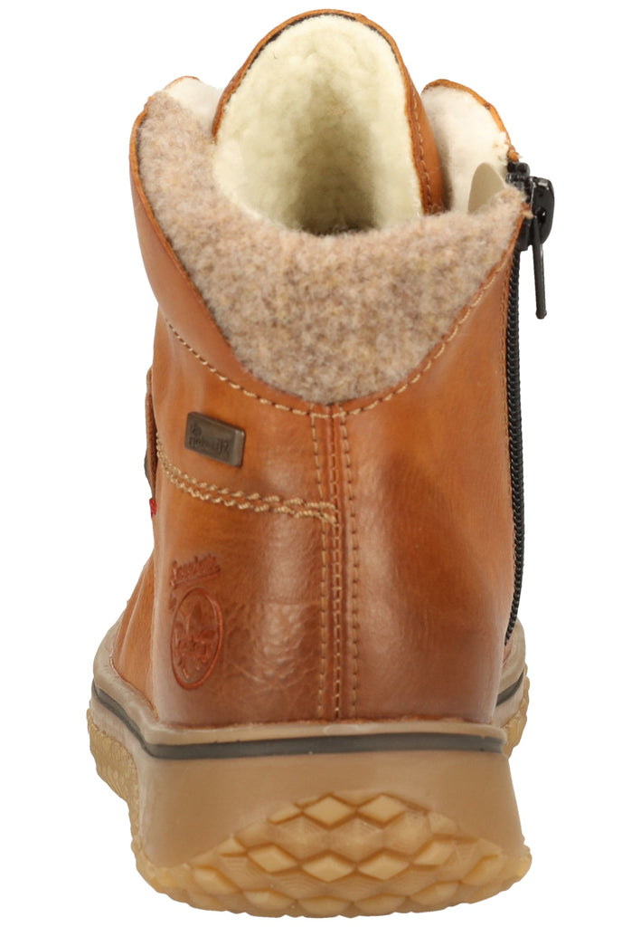 Rieker Stiefelette Lederimitat Braun Warmfutter