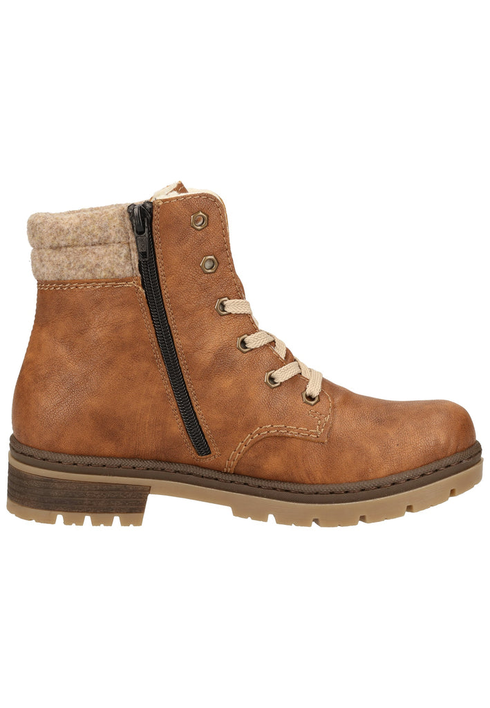 Rieker Stiefelette Lederimitat Braun Warmfutter