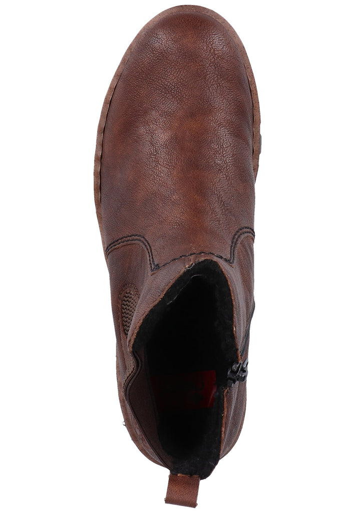 Rieker Stiefelette Lederimitat Braun Warmfutter