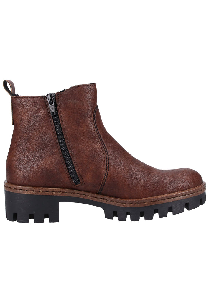Rieker Stiefelette Lederimitat Braun Warmfutter