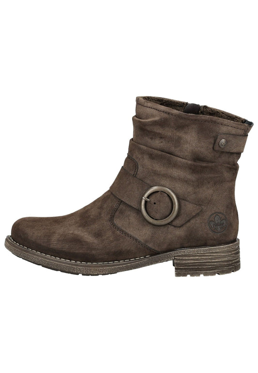 Rieker Stiefelette Lederimitat Braun Warmfutter