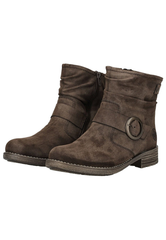 Rieker Stiefelette Lederimitat Braun Warmfutter