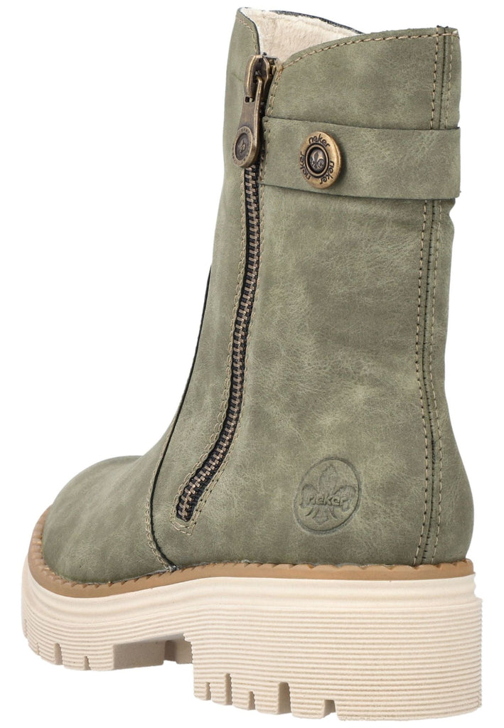 Rieker Stiefelette Lederimitat Dunkelgrün
