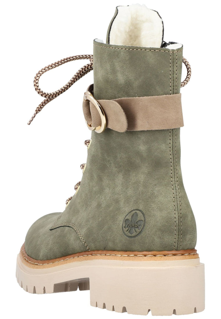 Rieker Stiefelette Lederimitat Dunkelgrün Warmfutter