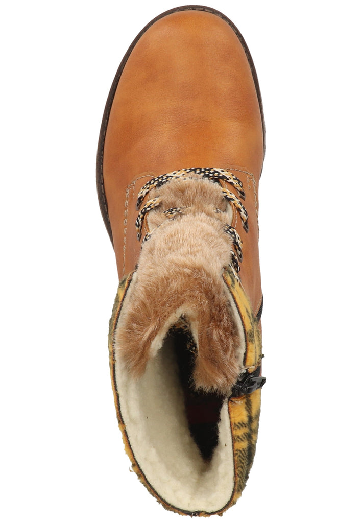 Rieker Stiefelette Lederimitat Gelb Warmfutter