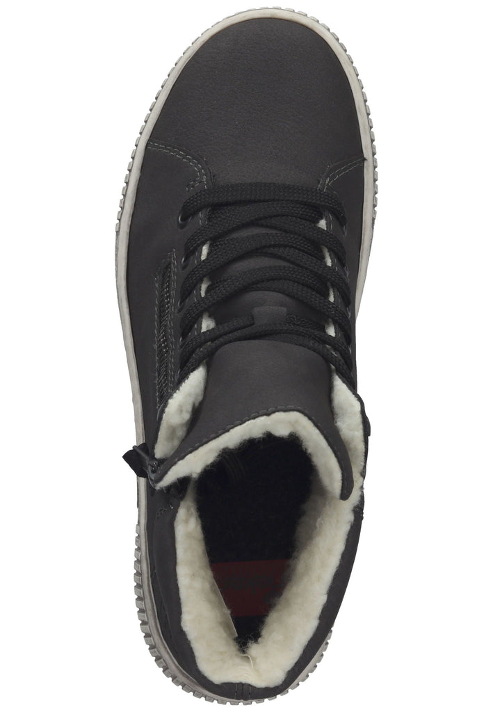 Rieker Stiefelette Lederimitat Grau/Schwarz Warmfutter