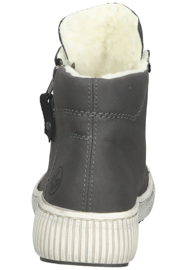 Rieker Stiefelette Lederimitat Grau/Schwarz Warmfutter