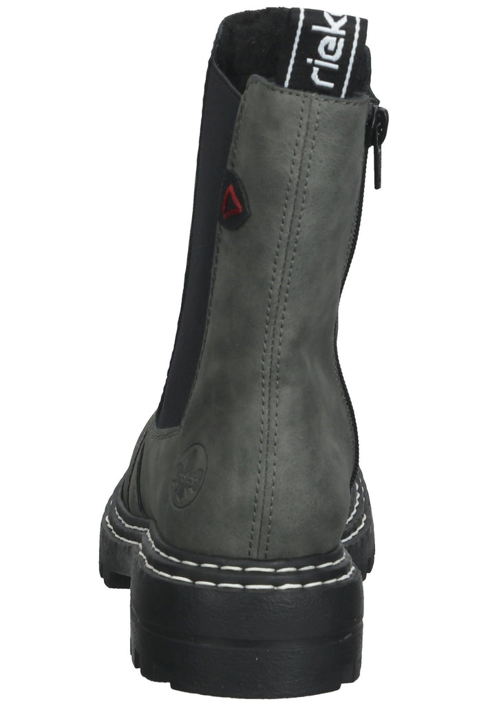 Rieker Stiefelette Lederimitat Grau/Schwarz Warmfutter
