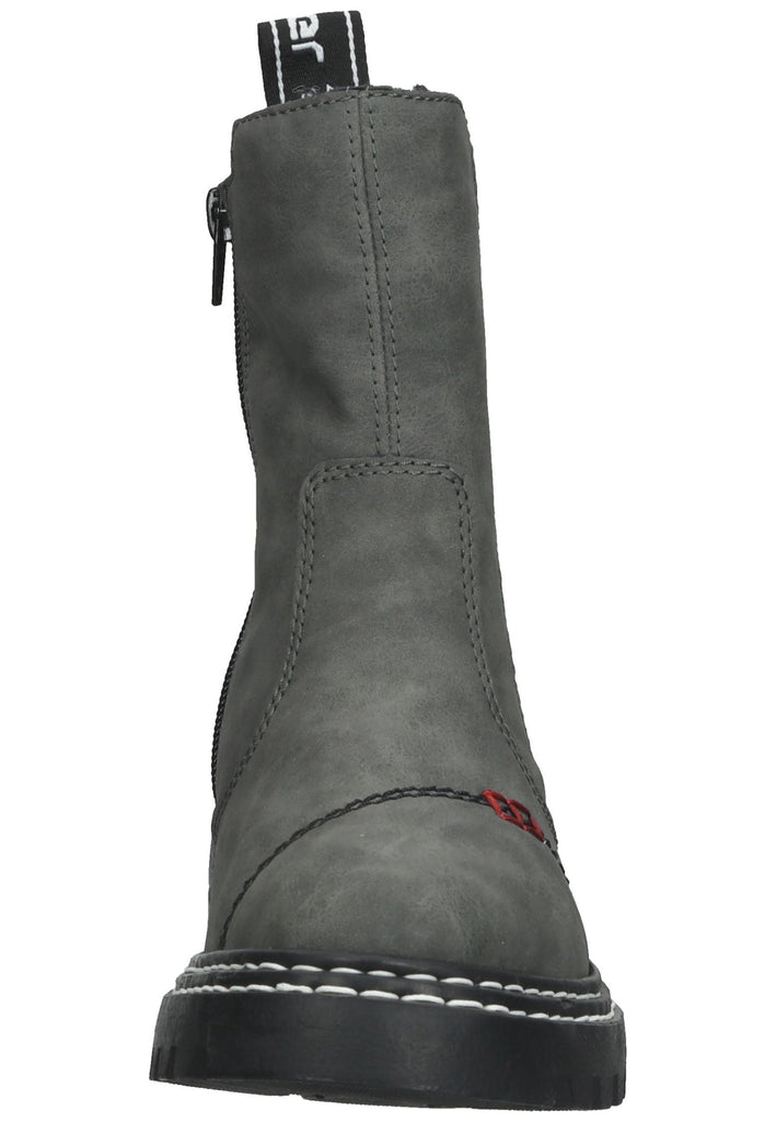 Rieker Stiefelette Lederimitat Grau/Schwarz Warmfutter