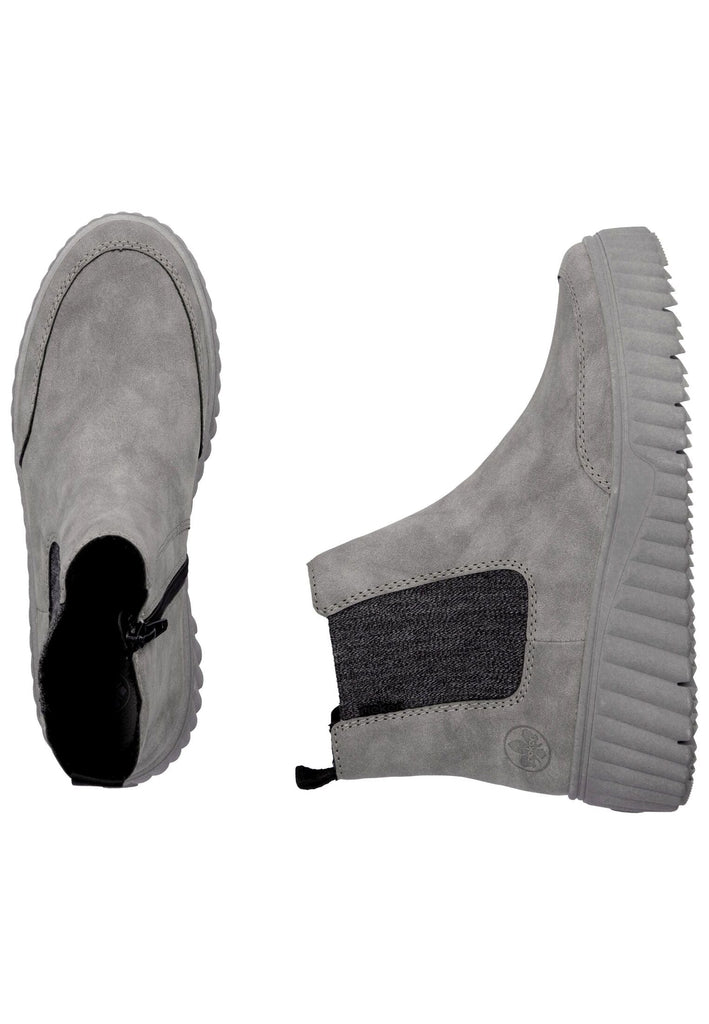 Rieker Stiefelette Lederimitat Grau Warmfutter
