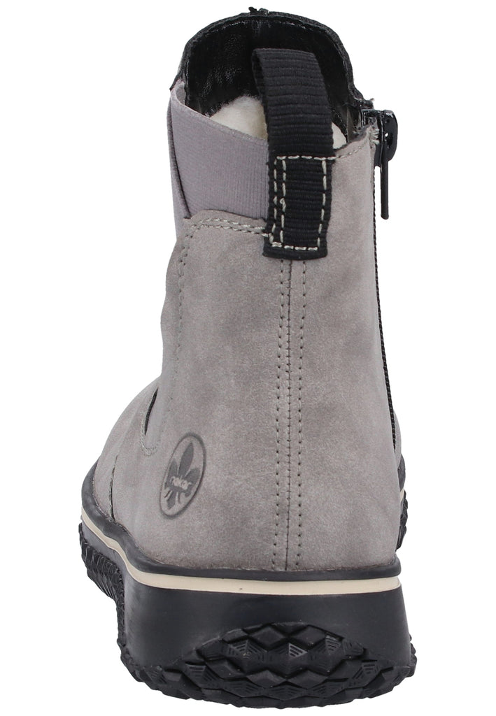 Rieker Stiefelette Lederimitat Grau Warmfutter