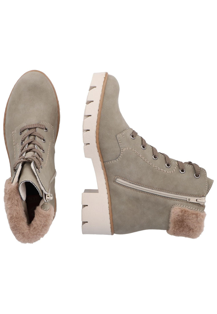 Rieker Stiefelette Lederimitat Grün/Braun