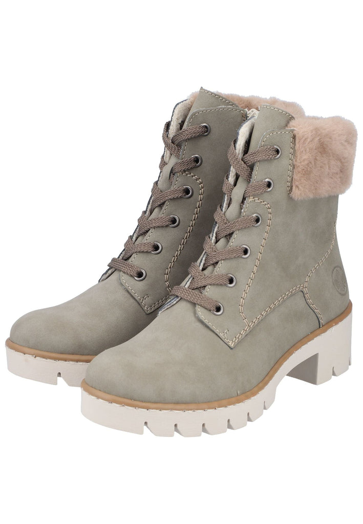 Rieker Stiefelette Lederimitat Grün/Braun