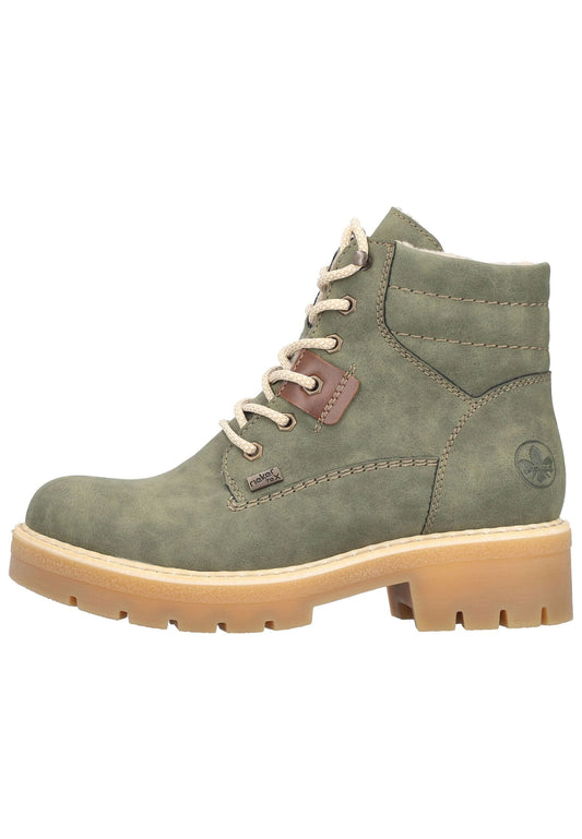 Rieker Stiefelette Lederimitat Grün Warmfutter