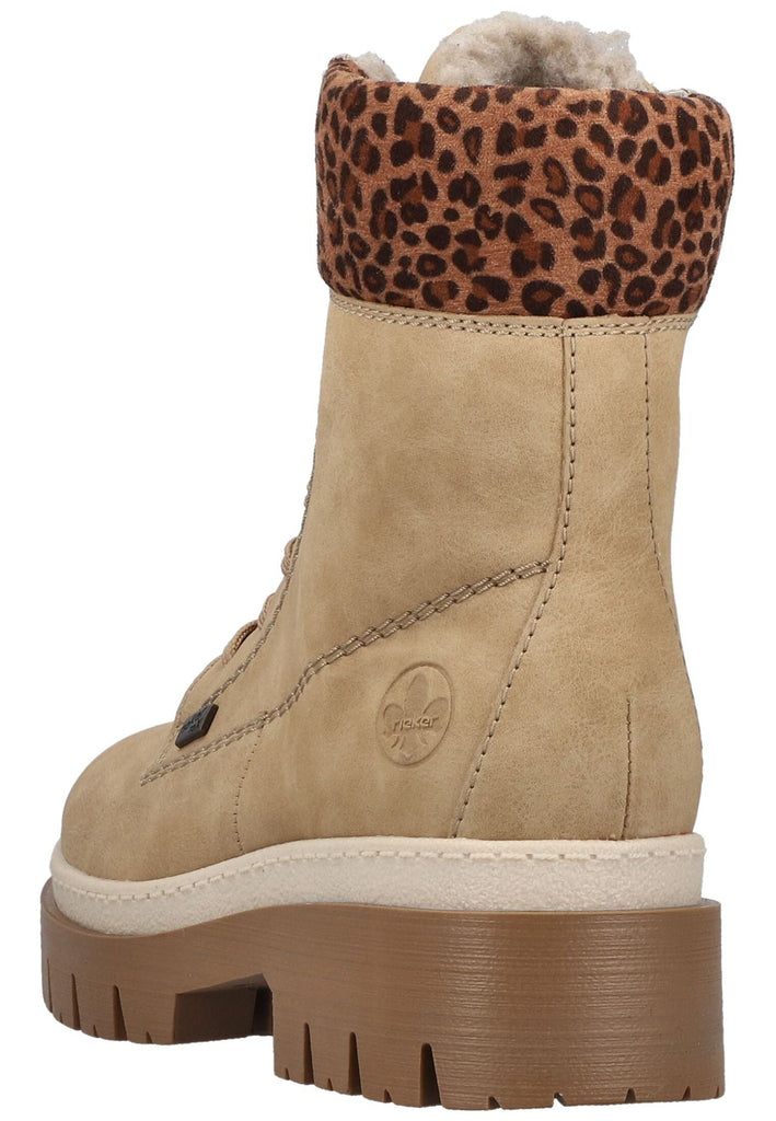 Rieker Stiefelette Lederimitat Hellbraun Warmfutter