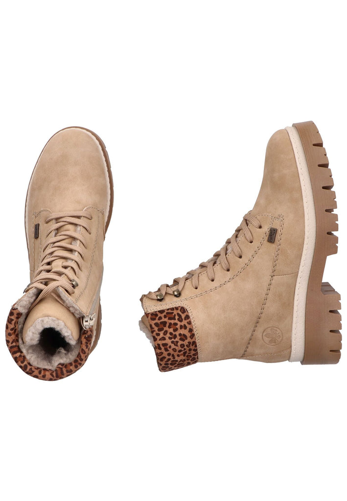 Rieker Stiefelette Lederimitat Hellbraun Warmfutter