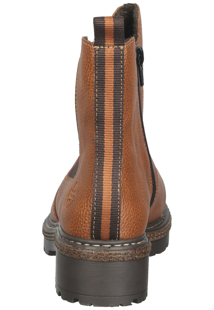 Rieker Stiefelette Lederimitat Mittelbraun Warmfutter