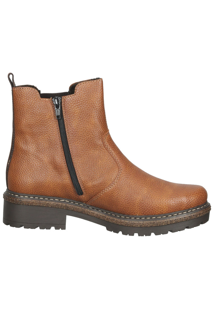 Rieker Stiefelette Lederimitat Mittelbraun Warmfutter