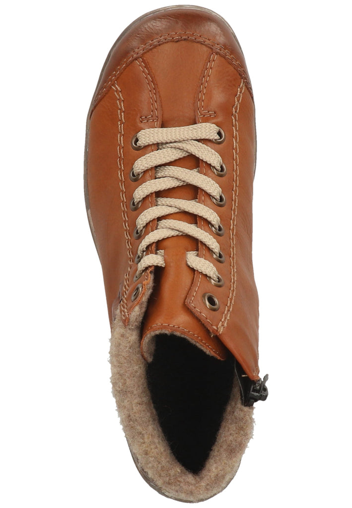 Rieker Stiefelette Lederimitat Mittelbraun Warmfutter