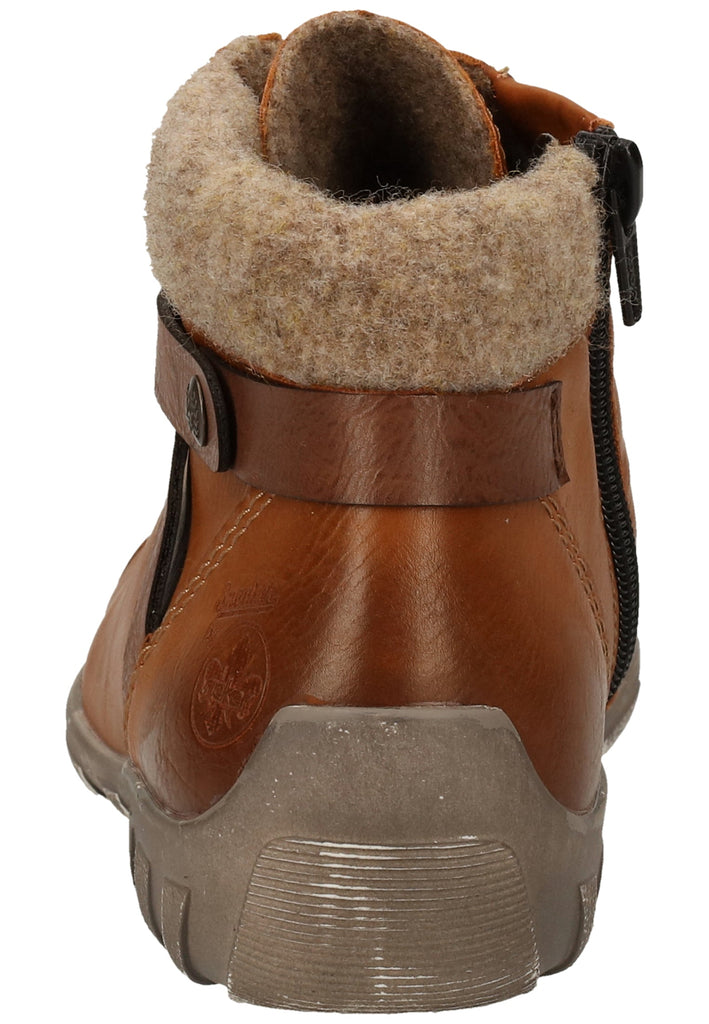 Rieker Stiefelette Lederimitat Mittelbraun Warmfutter