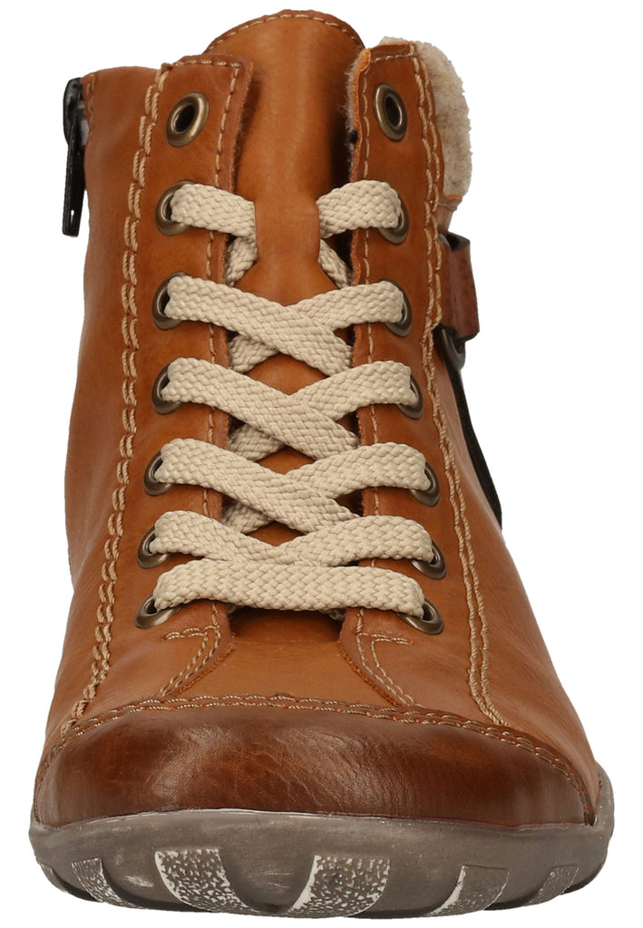 Rieker Stiefelette Lederimitat Mittelbraun Warmfutter