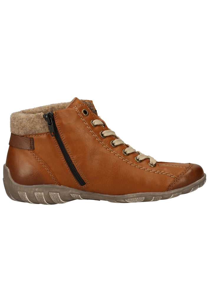 Rieker Stiefelette Lederimitat Mittelbraun Warmfutter