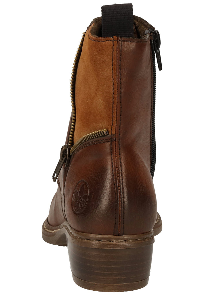 Rieker Stiefelette Lederimitat Mittelbraun Warmfutter