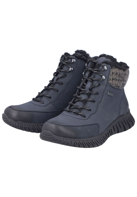 Rieker Stiefelette Lederimitat Pazifik Warmfutter