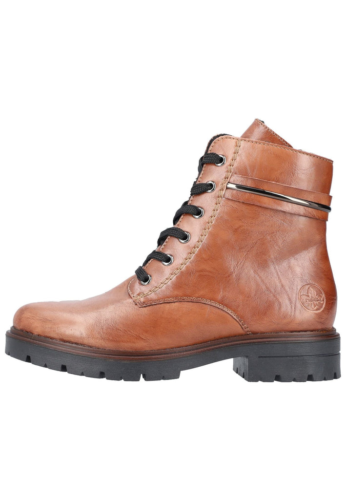 Rieker Stiefelette Lederimitat Rotbraun