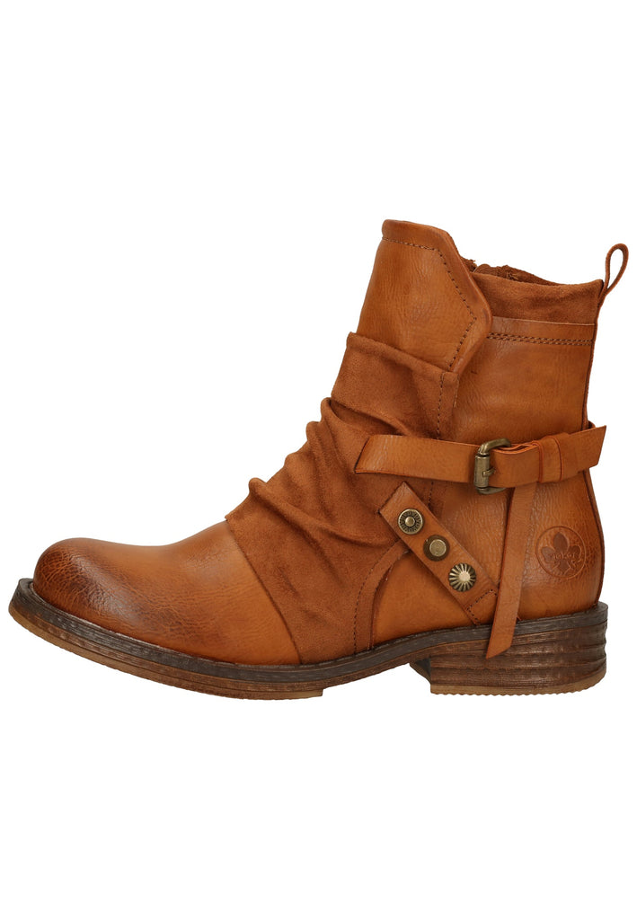 Rieker Stiefelette Lederimitat Rotbraun