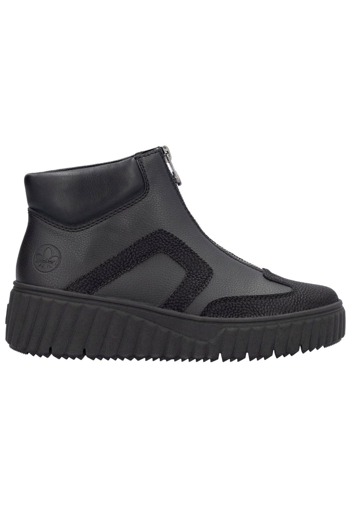 Rieker Stiefelette Lederimitat Schwarz