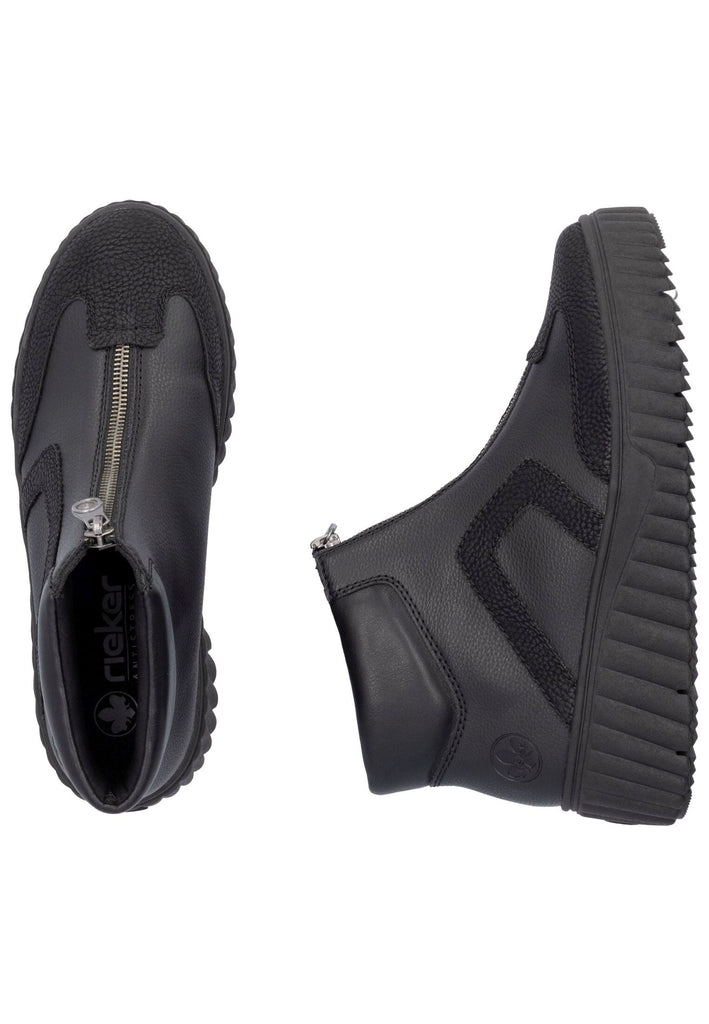 Rieker Stiefelette Lederimitat Schwarz