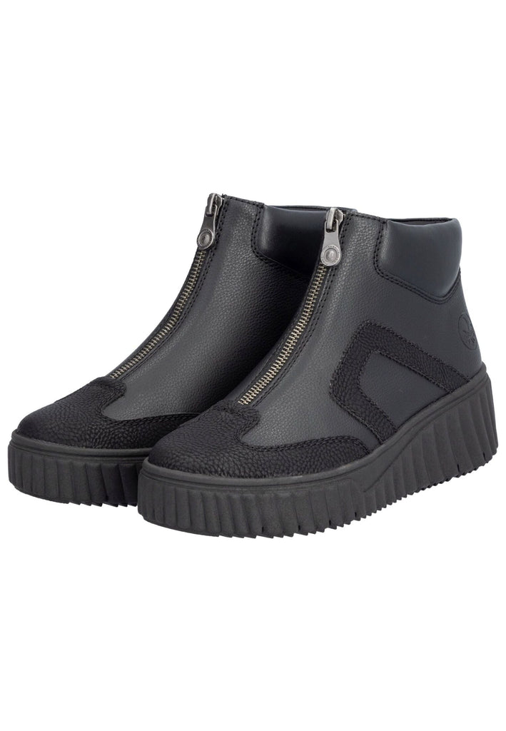 Rieker Stiefelette Lederimitat Schwarz