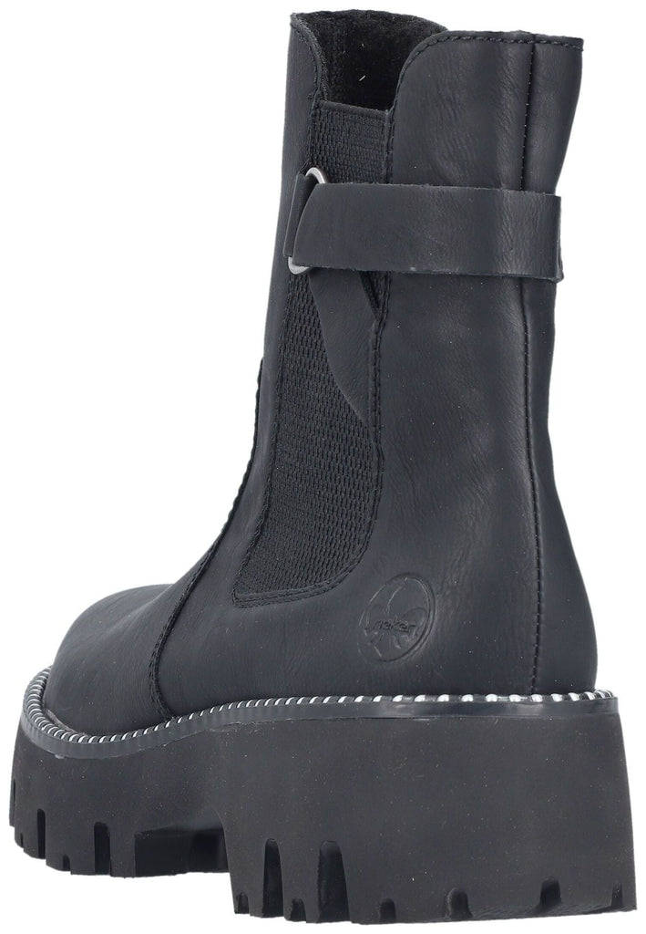 Rieker Stiefelette Lederimitat Schwarz