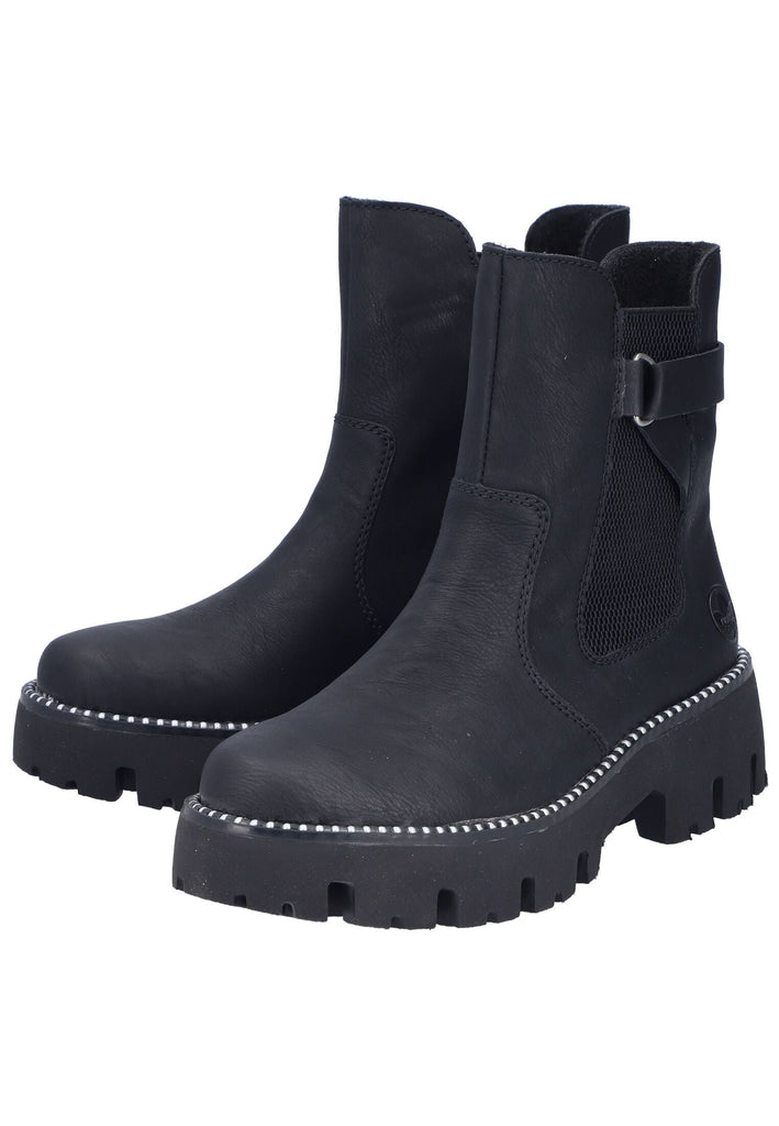 Rieker Stiefelette Lederimitat Schwarz