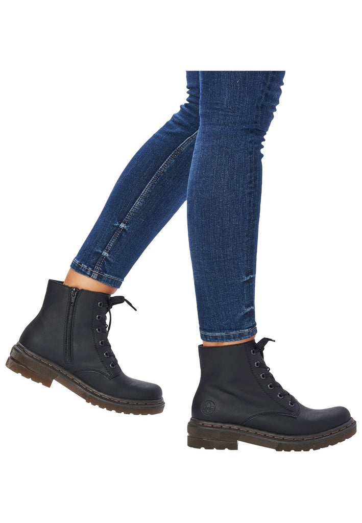 Rieker Stiefelette Lederimitat Schwarz