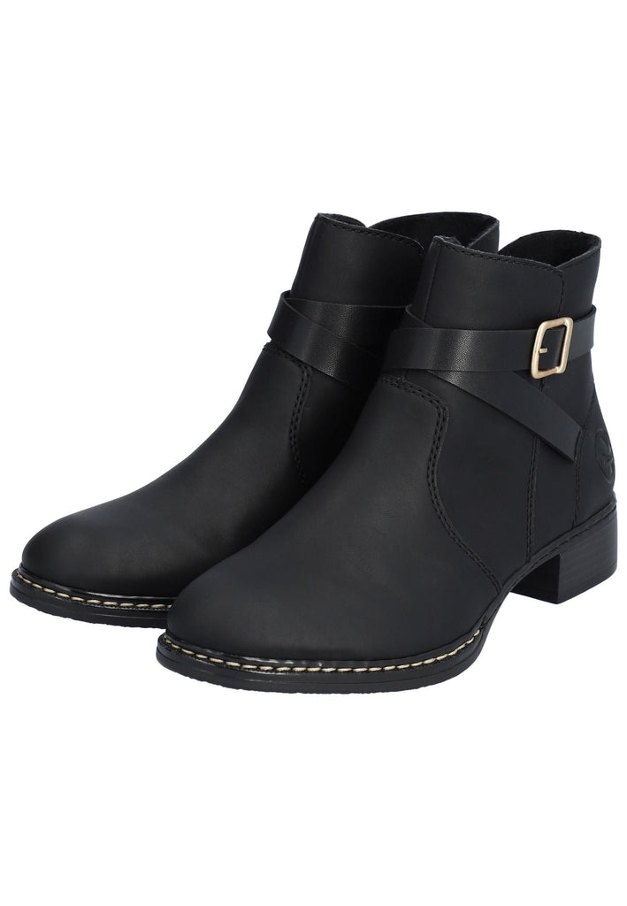 Rieker Stiefelette Lederimitat Schwarz