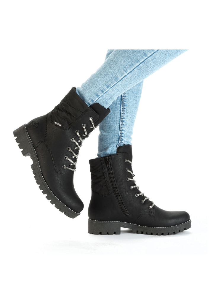 Rieker Stiefelette Lederimitat Schwarz