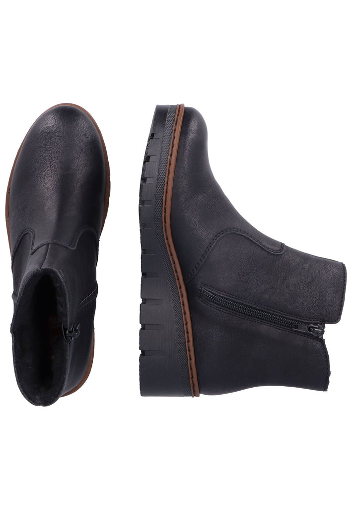 Rieker Stiefelette Lederimitat Schwarz