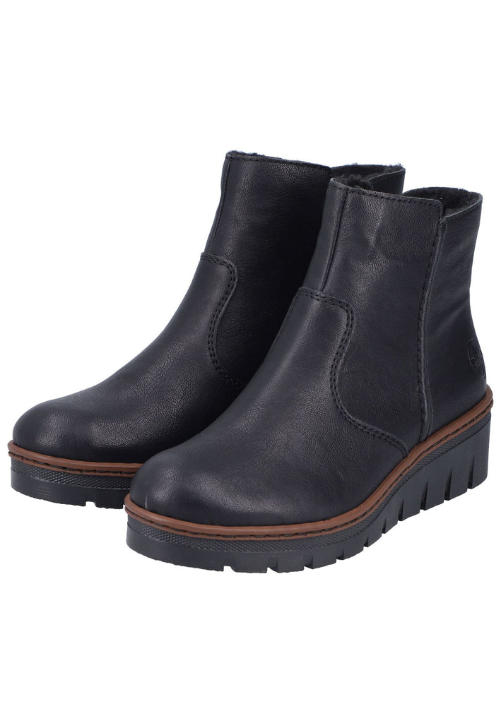 Rieker Stiefelette Lederimitat Schwarz