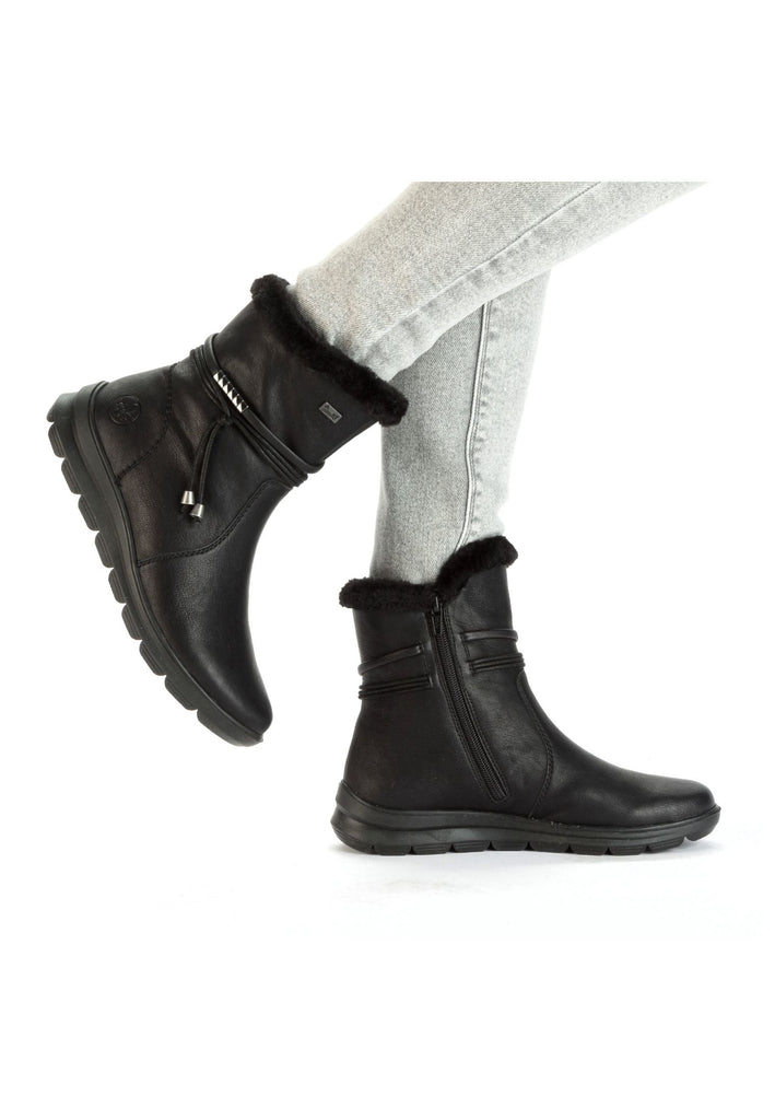 Rieker Stiefelette Lederimitat Schwarz