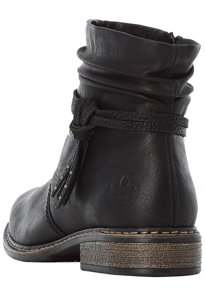 Rieker Stiefelette Lederimitat Schwarz