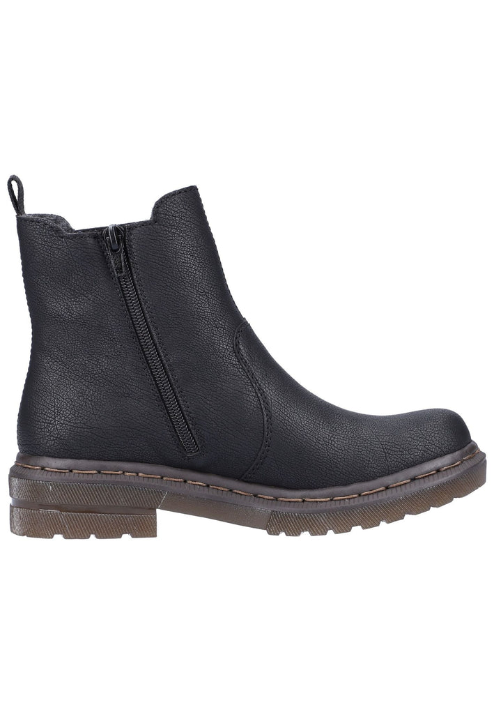 Rieker Stiefelette Lederimitat Schwarz