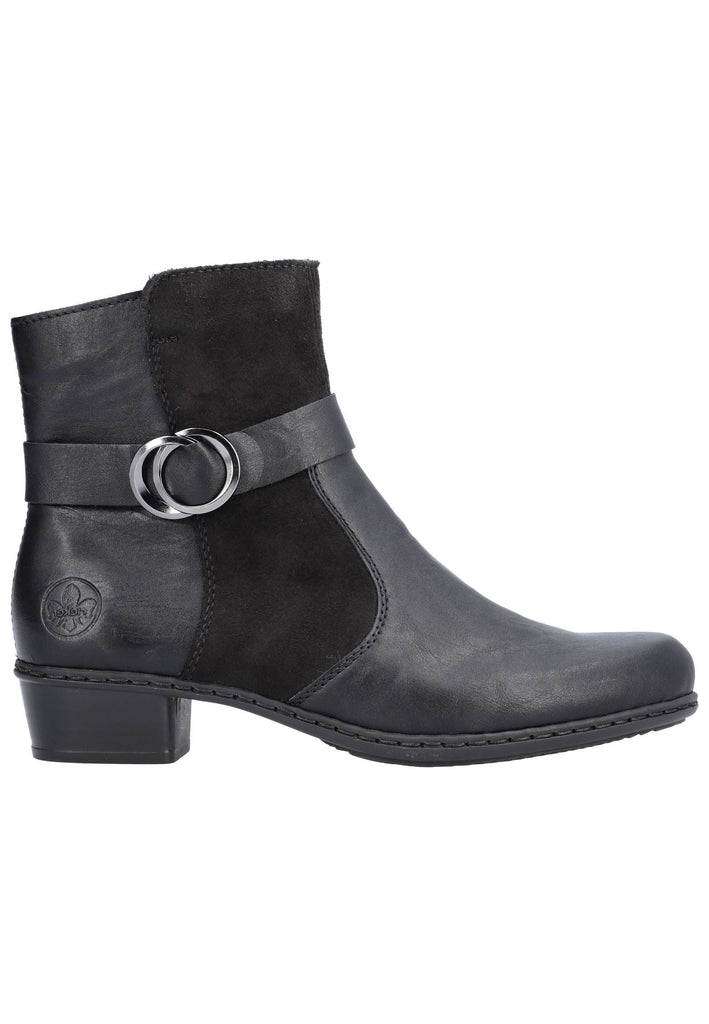 Rieker Stiefelette Lederimitat Schwarz